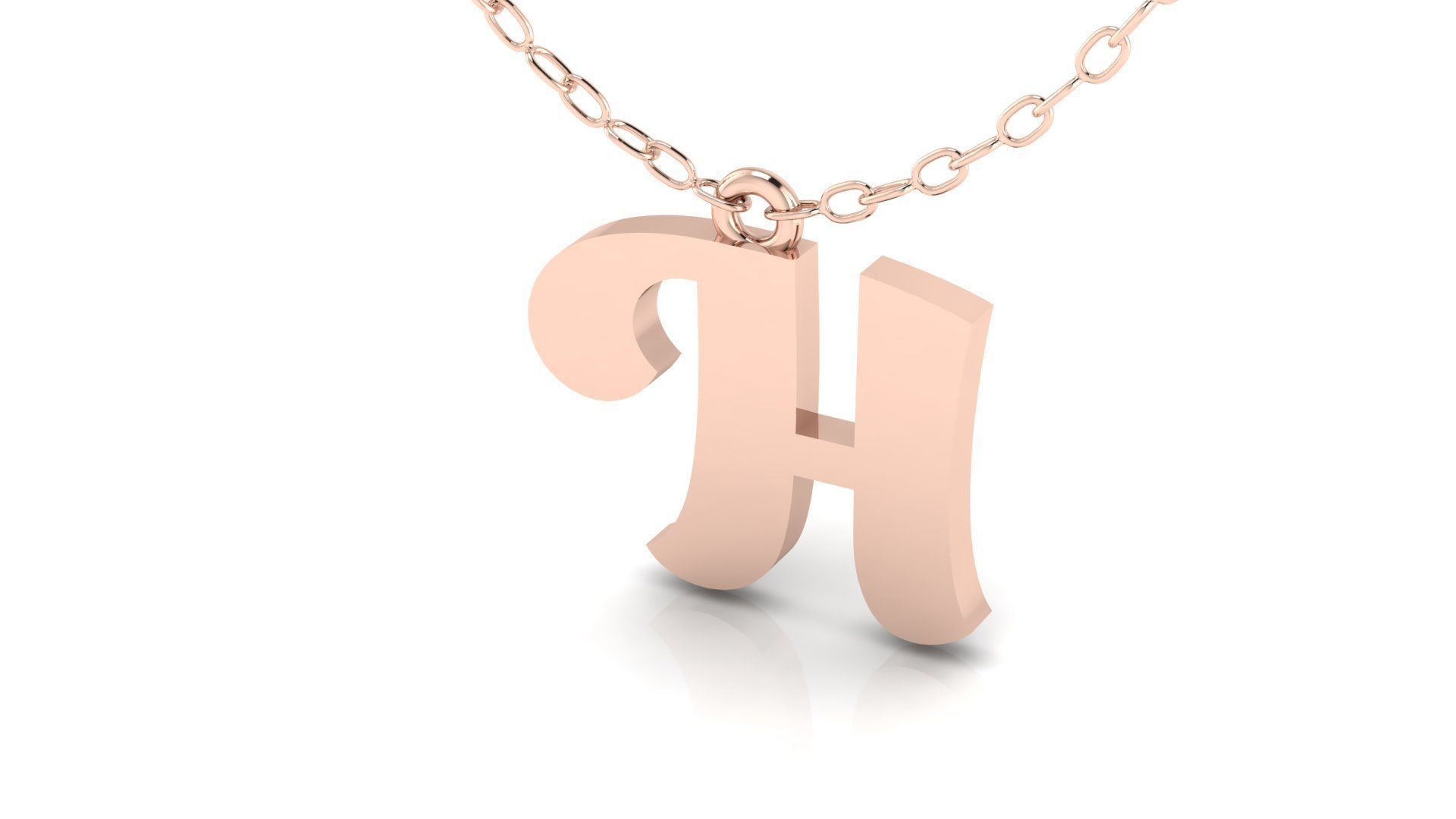 Alphabet Pendant H 3D print model_4