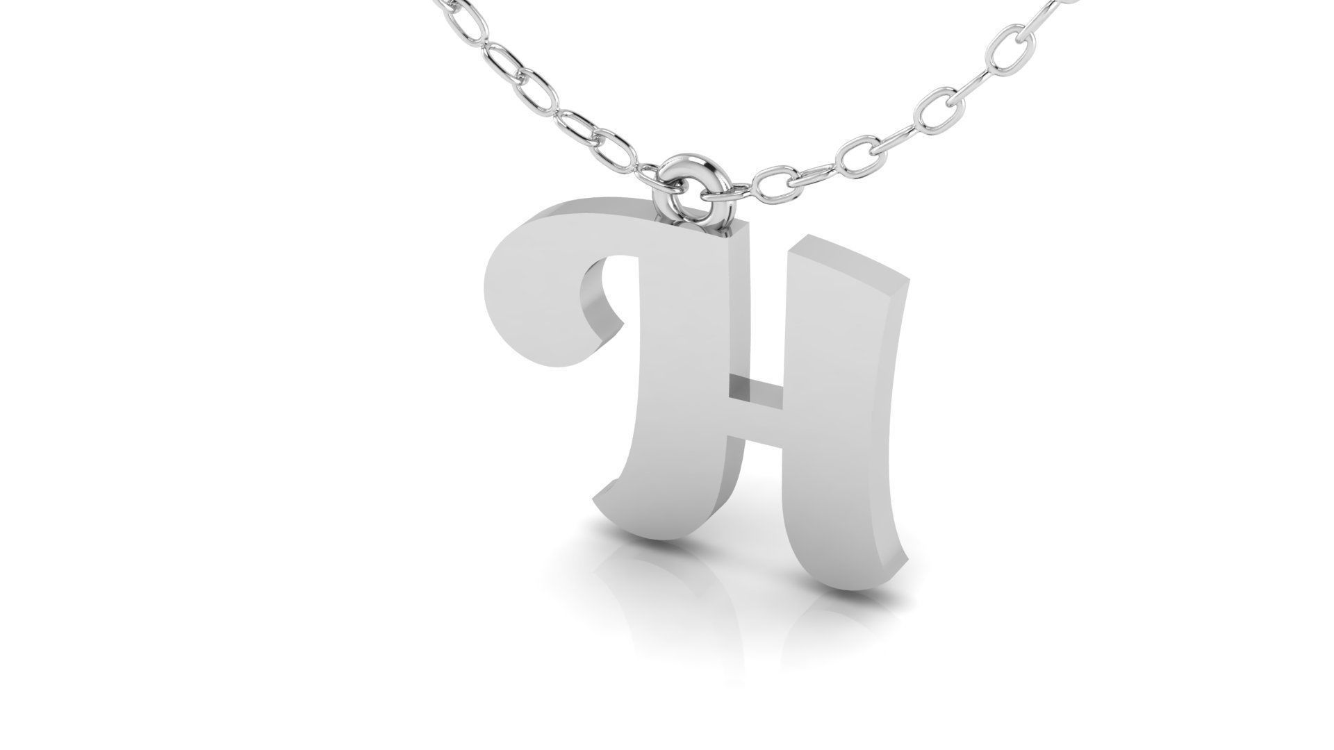 Alphabet Pendant H 3D print model_7