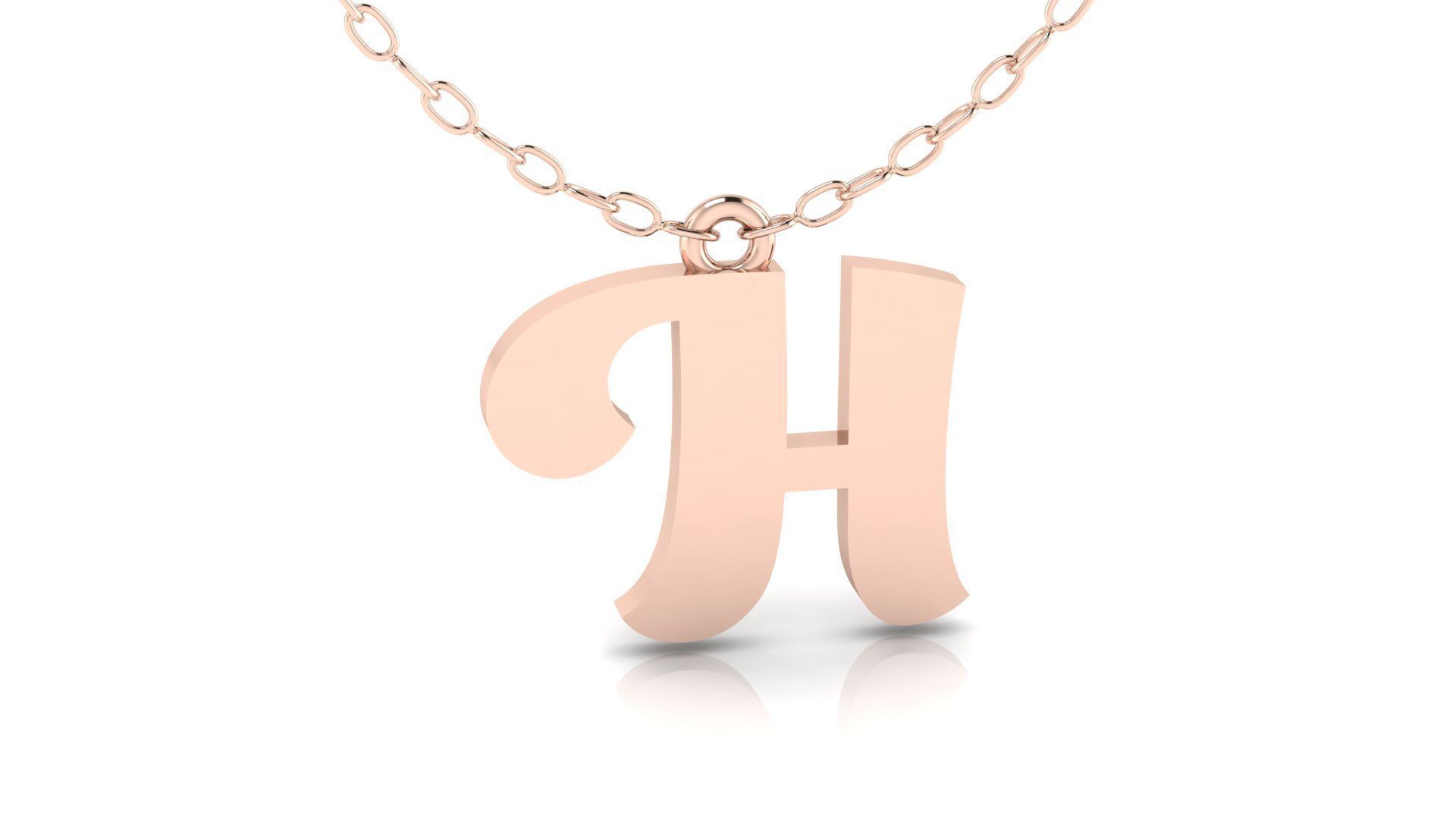 Alphabet Pendant H 3D print model_3