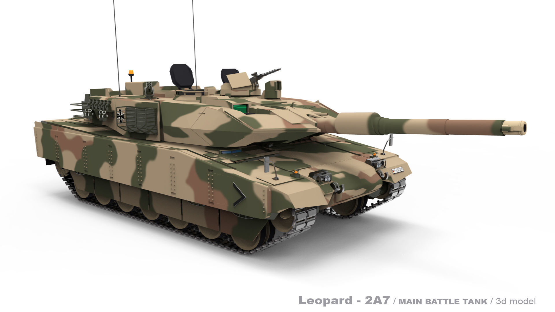 Leopard 2A7  Low-poly 3D model_1