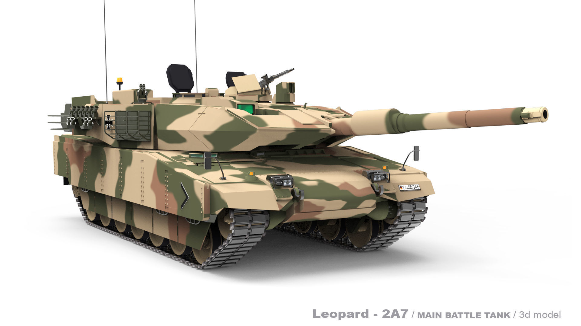 Leopard 2A7  Low-poly 3D model_12