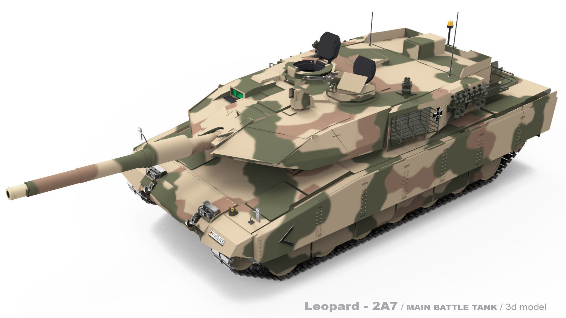 Leopard 2A7  Low-poly 3D model_8