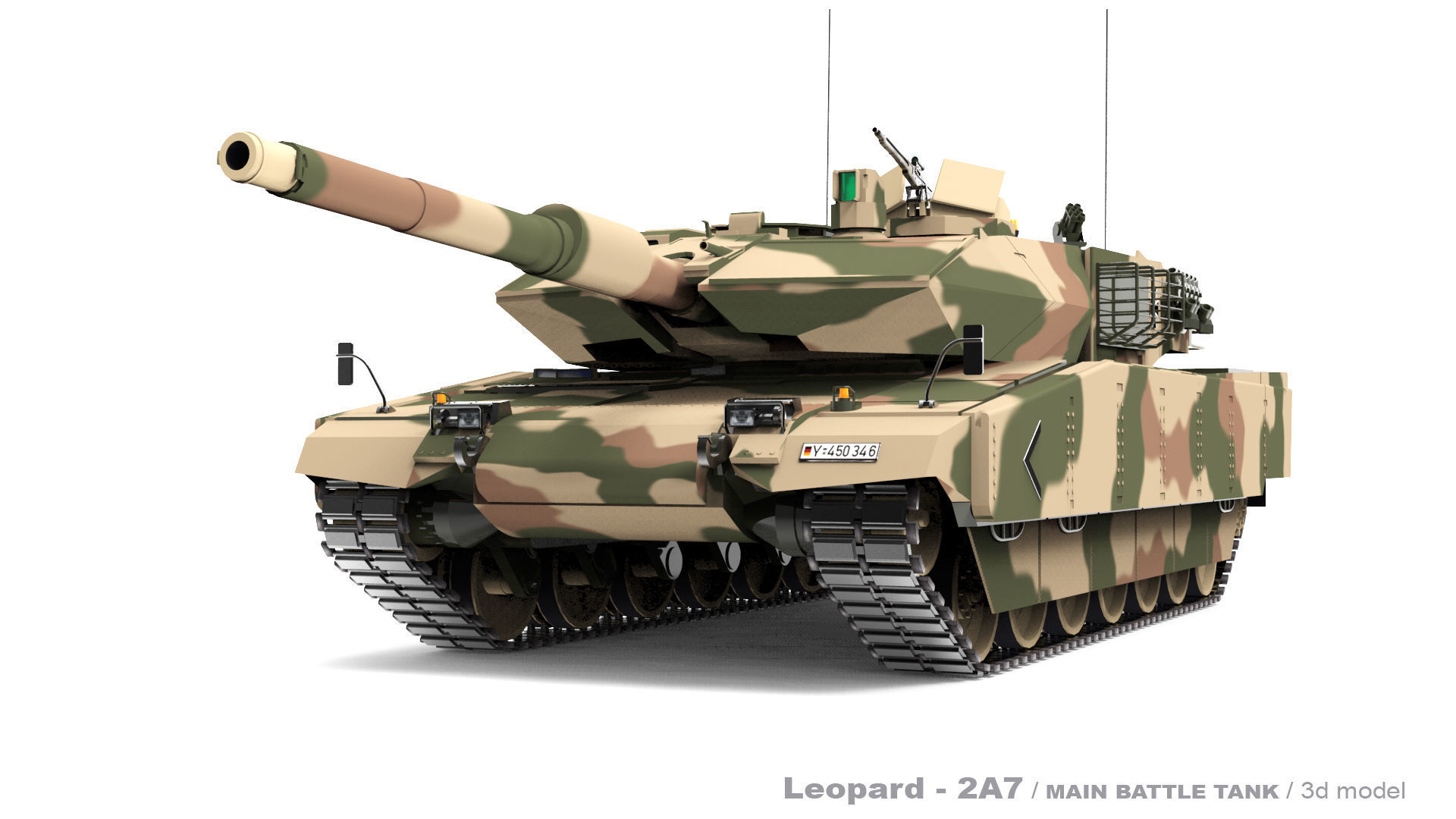 Leopard 2A7  Low-poly 3D model_6