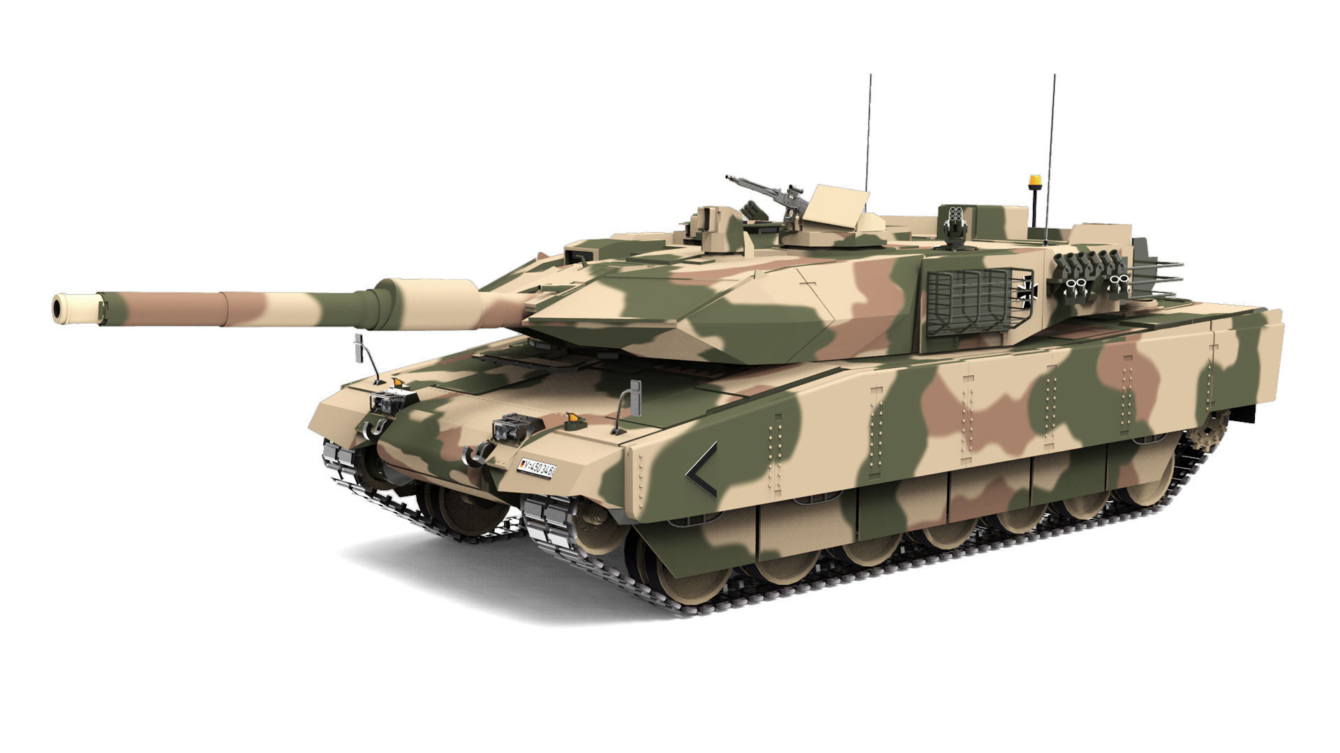 Leopard 2A7  Low-poly 3D model_7