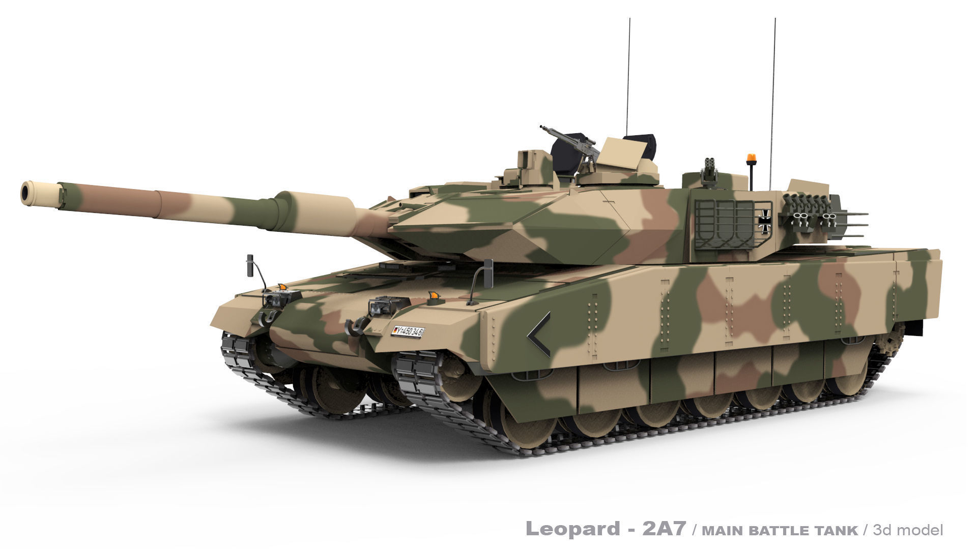 Leopard 2A7  Low-poly 3D model_3