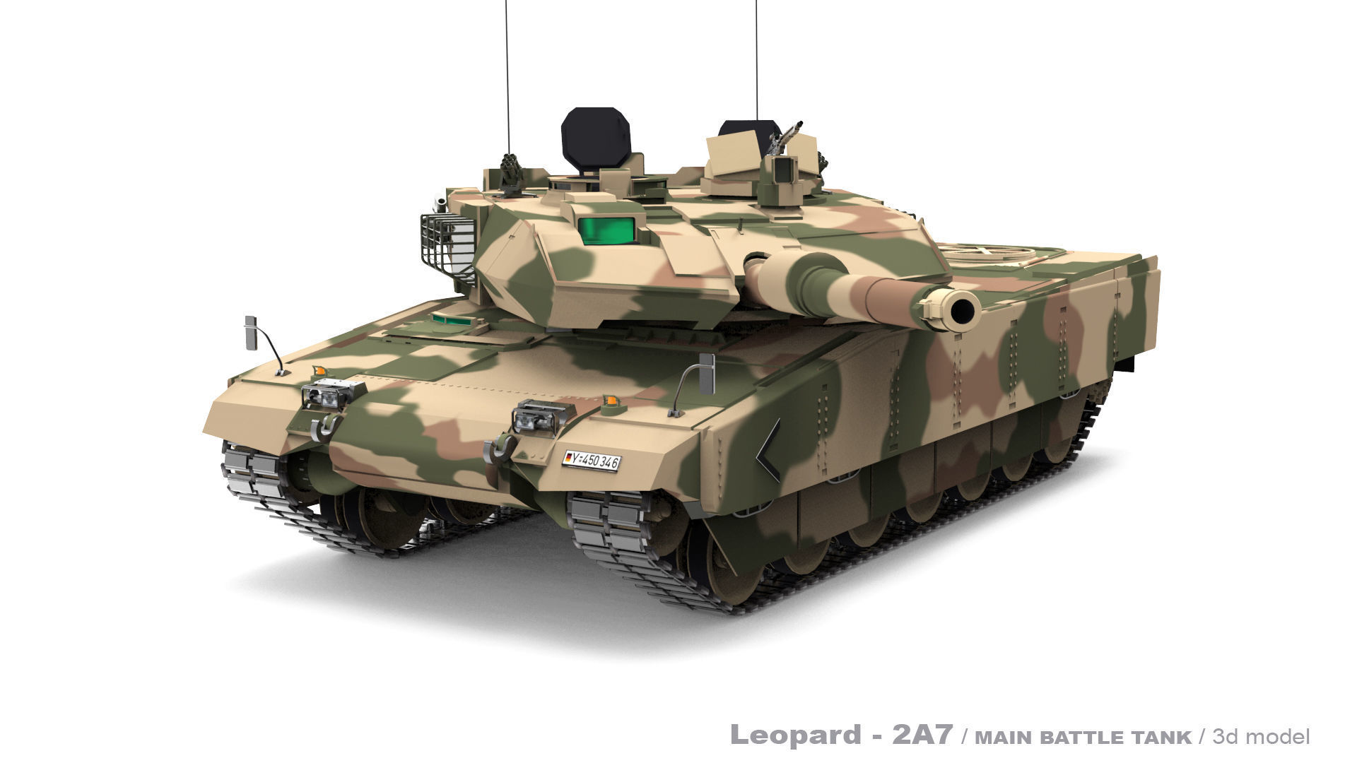 Leopard 2A7  Low-poly 3D model_9
