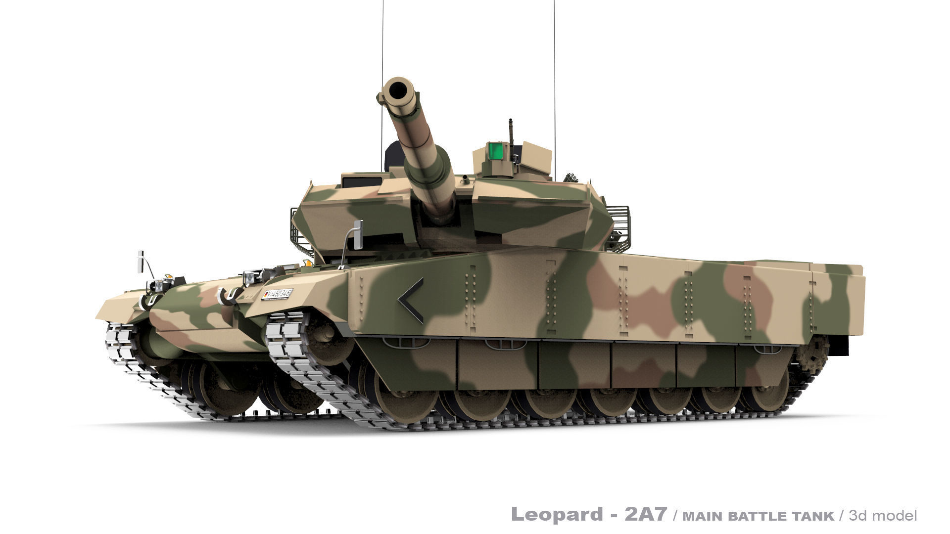 Leopard 2A7  Low-poly 3D model_11