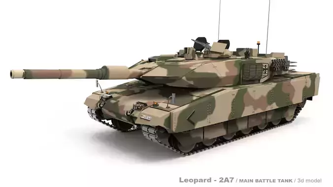 Leopard 2A7  Low-poly 3D model