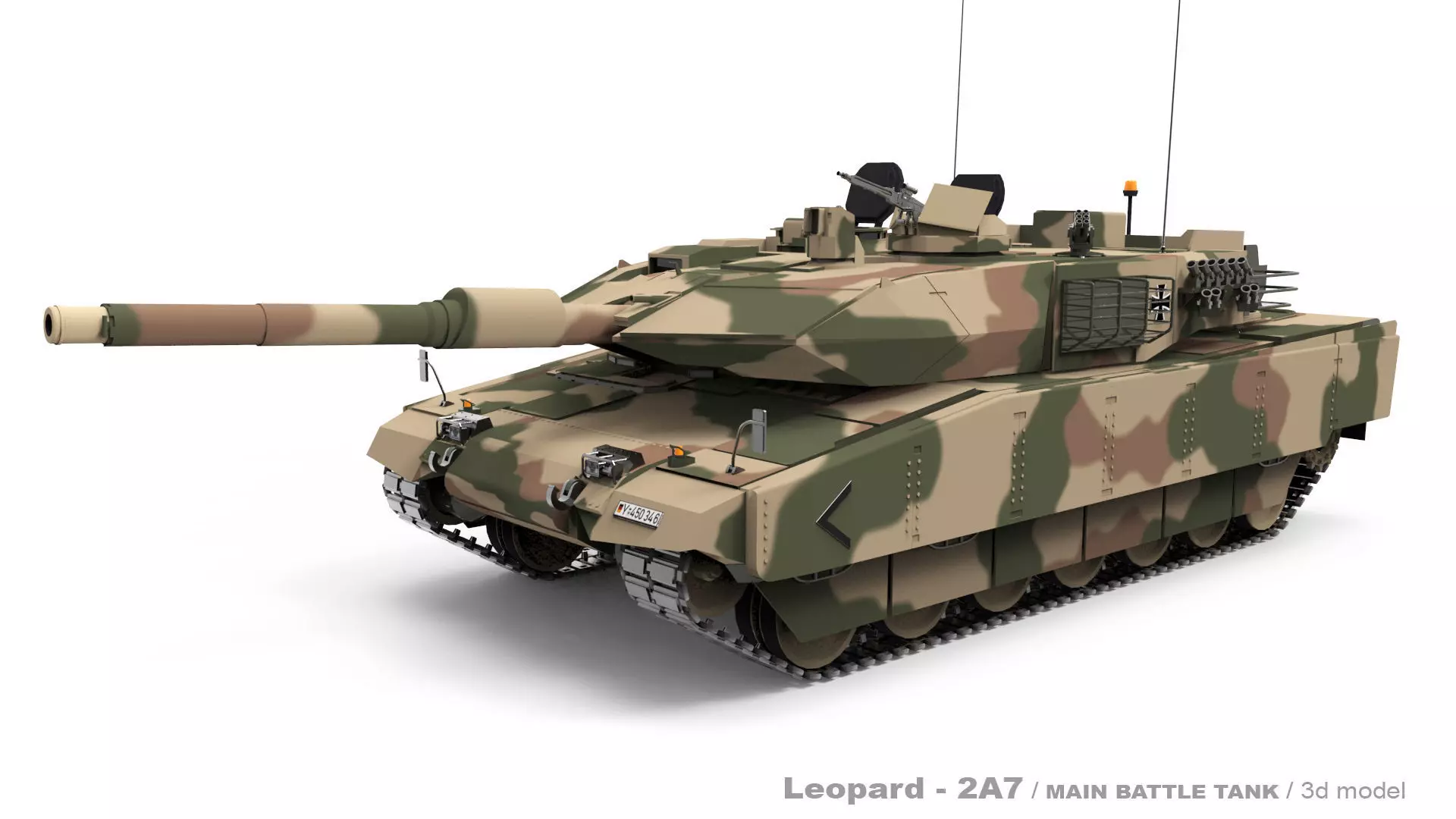 Leopard 2A7  Low-poly 3D model_0
