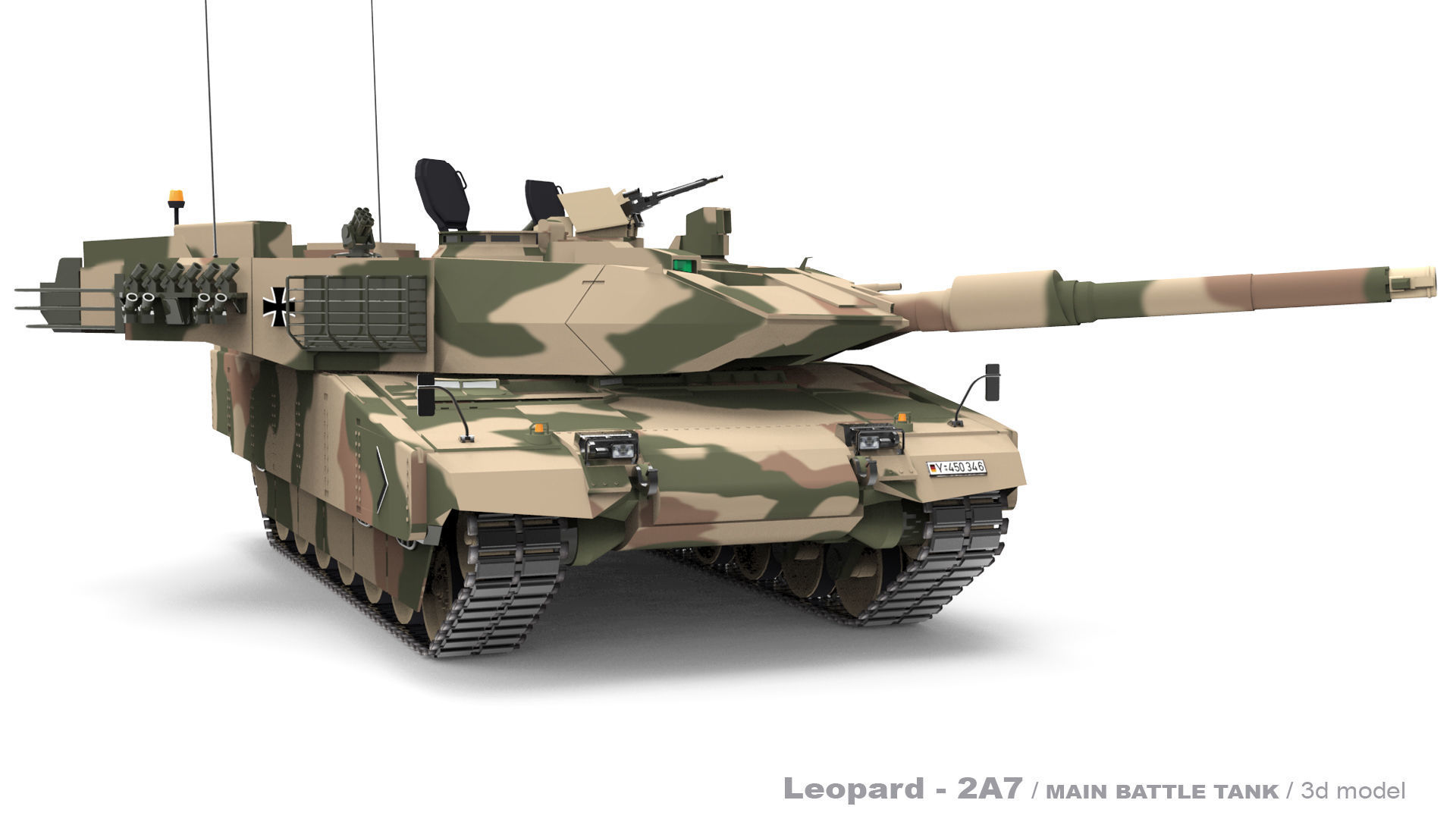 Leopard 2A7  Low-poly 3D model_13