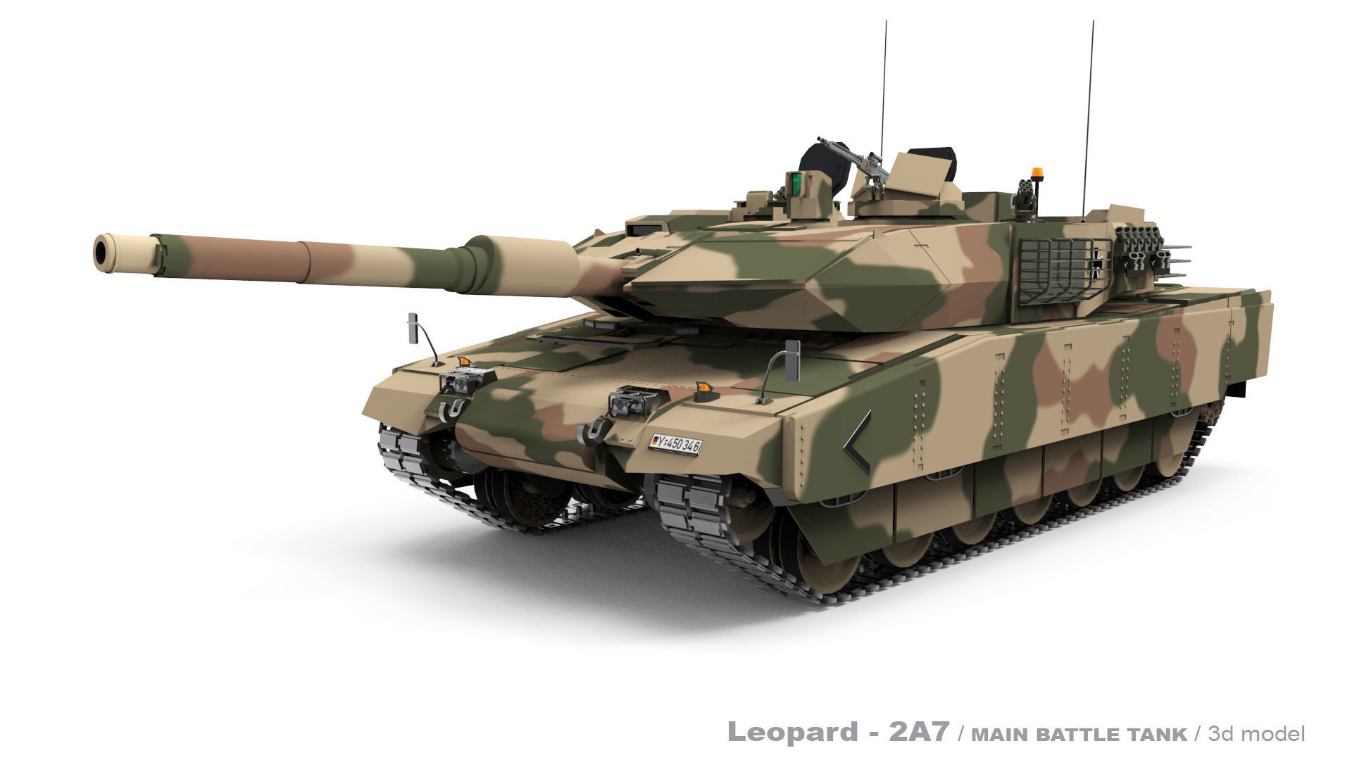 Leopard 2A7  Low-poly 3D model_5