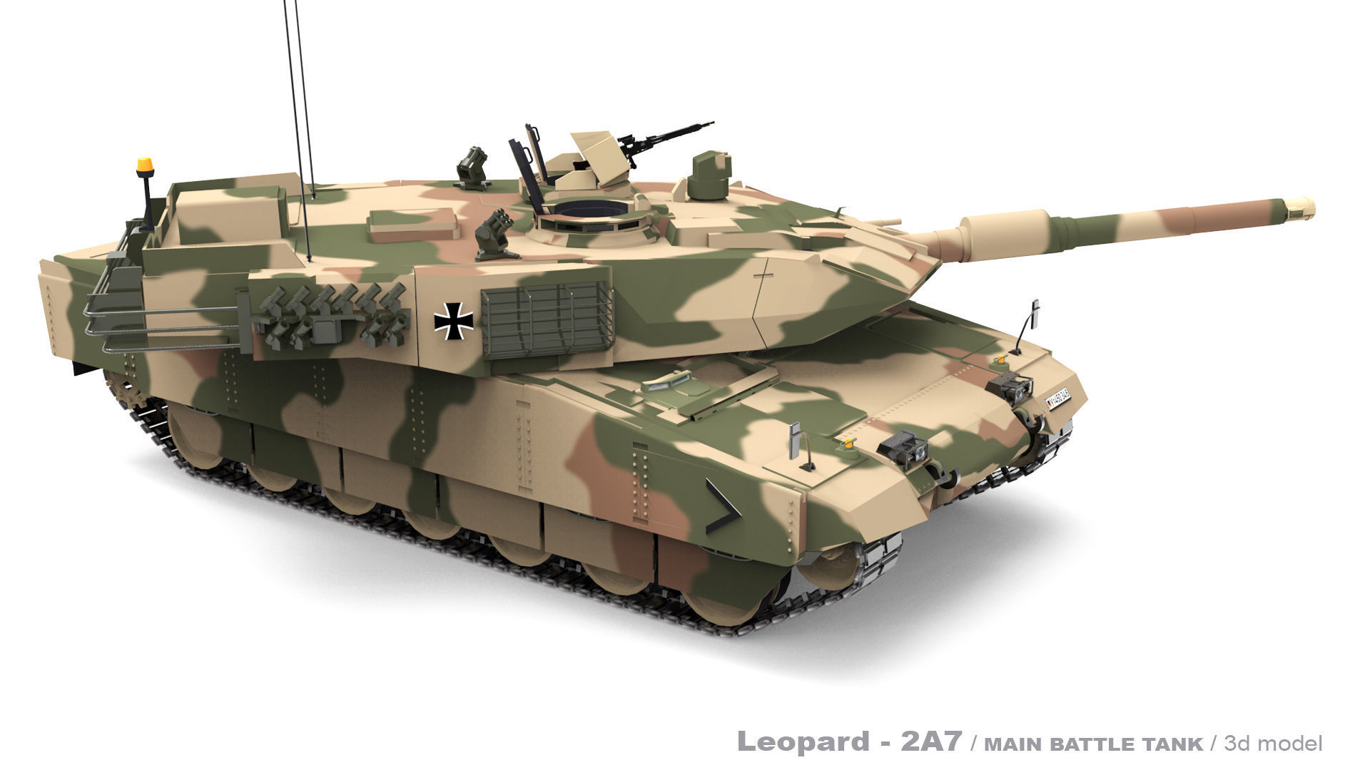 Leopard 2A7  Low-poly 3D model_10