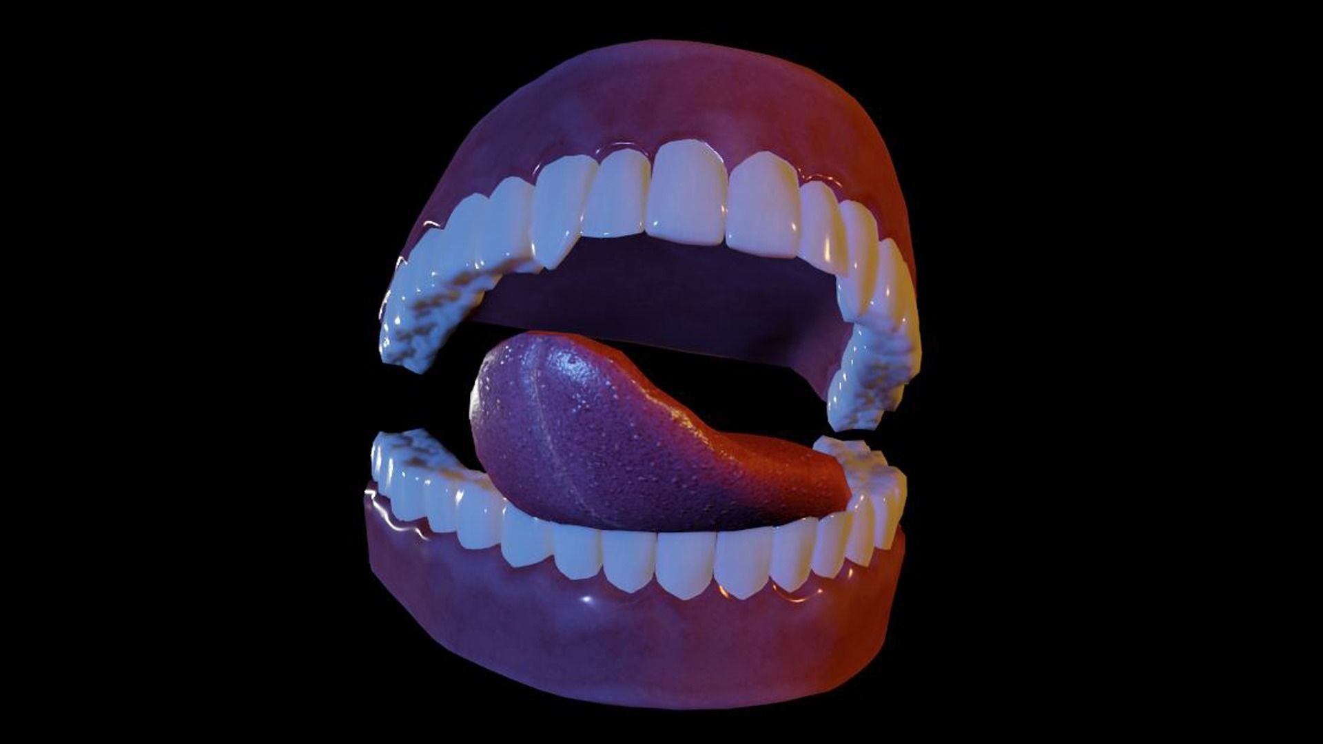 Teeth and Tongue 3D Model Rigged Low-poly 3D model_2