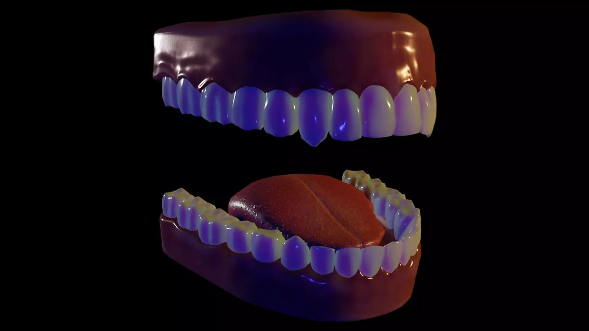 Teeth and Tongue 3D Model Rigged Low-poly 3D model_0
