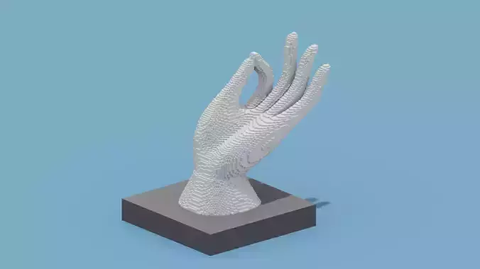 Voxel Hand Sculpture