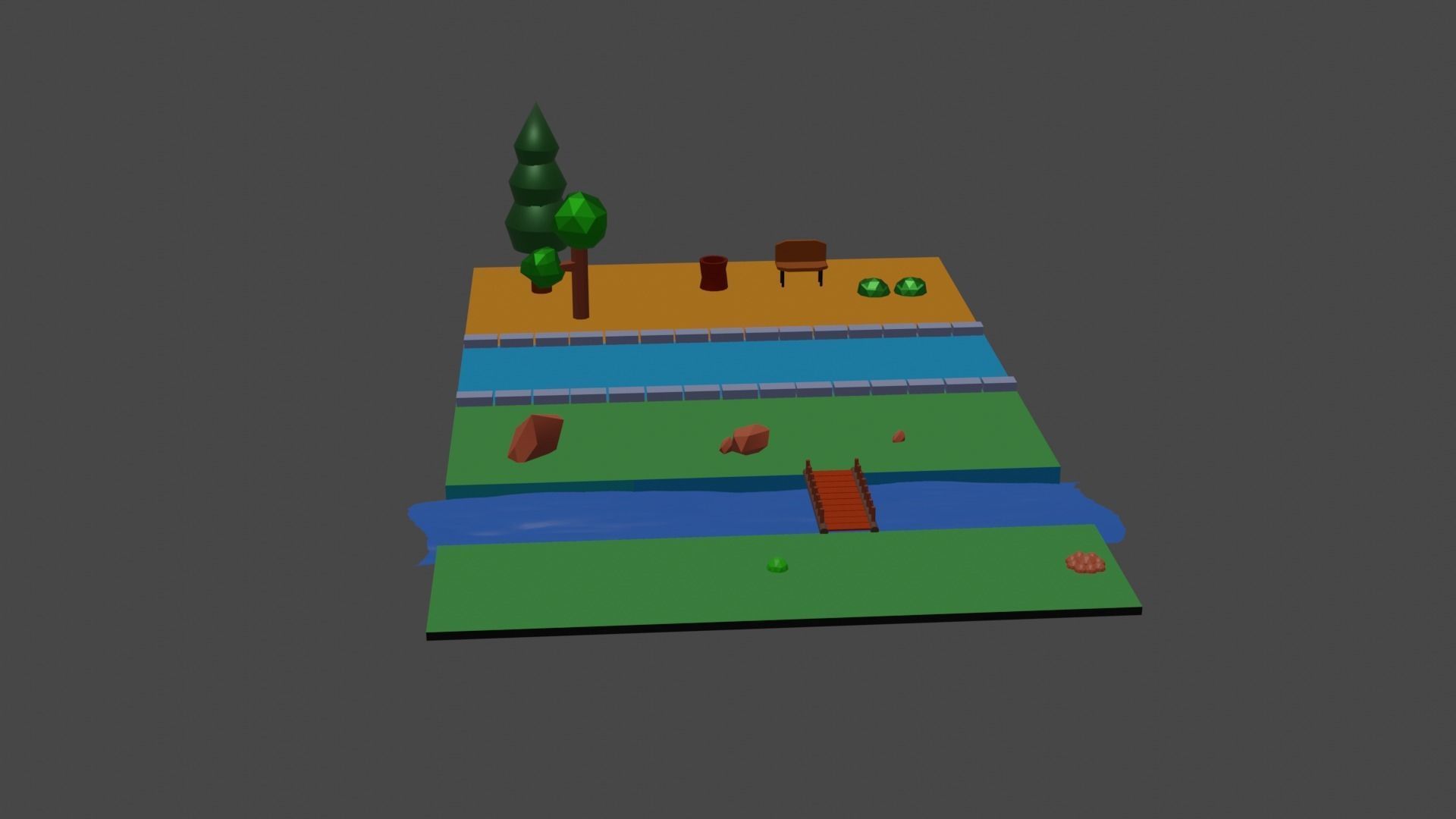 Low-Poly Park  Free low-poly 3D model_1