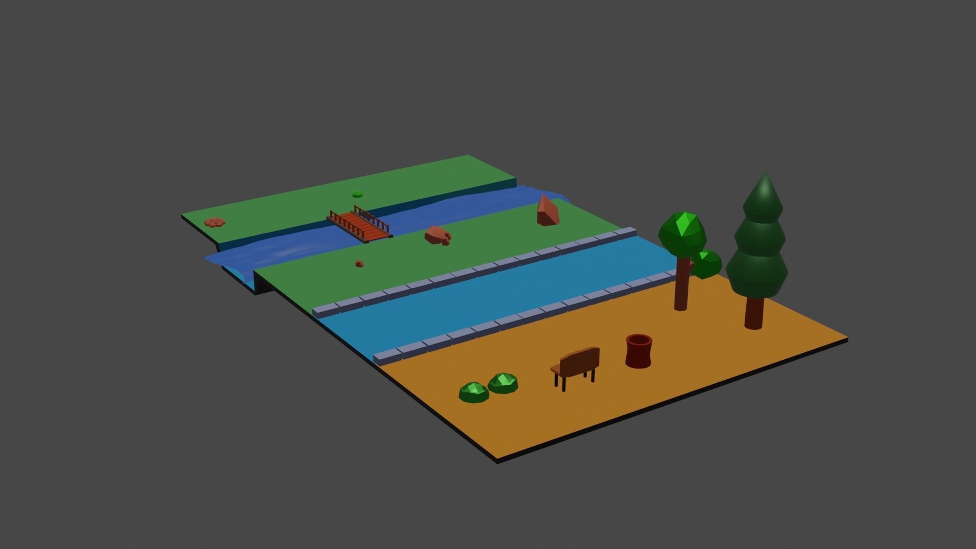 Low-Poly Park  Free low-poly 3D model_2