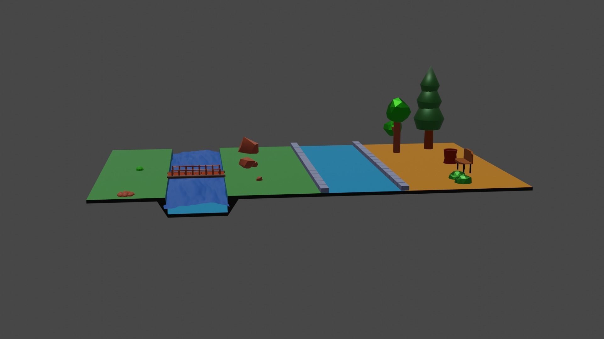 Low-Poly Park  Free low-poly 3D model_7