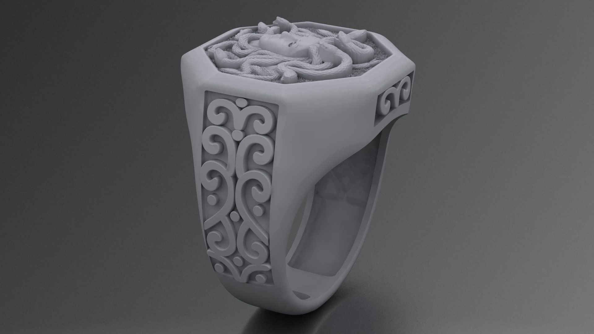 ring medusa mythology 3D 3D print model_2
