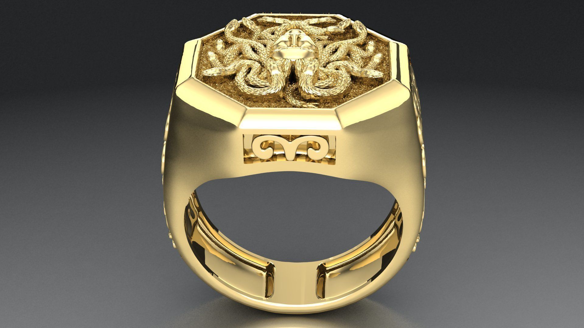 ring medusa mythology 3D 3D print model_7