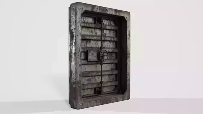 Bunker door Pbr lowpoly bunker gate  05 Low-poly 3D model