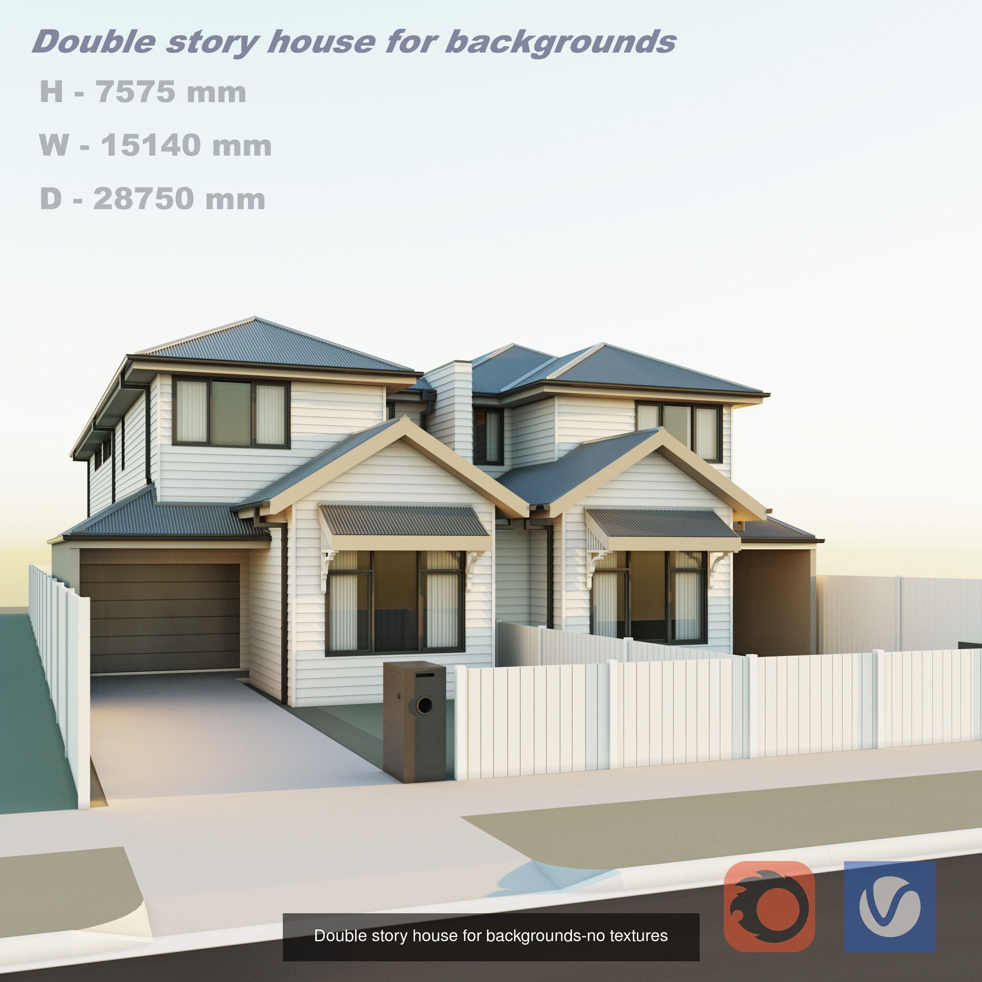 4 Private houses  3D Model Collection_2