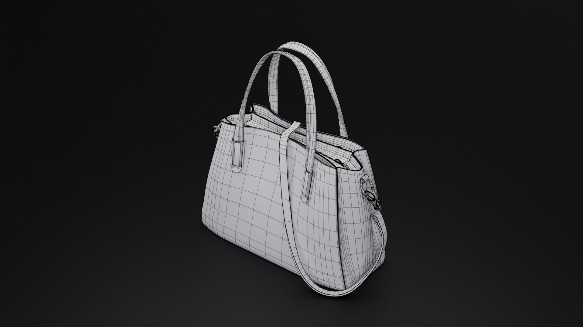 Ladies handbag - Low Poly  Low-poly 3D model_3