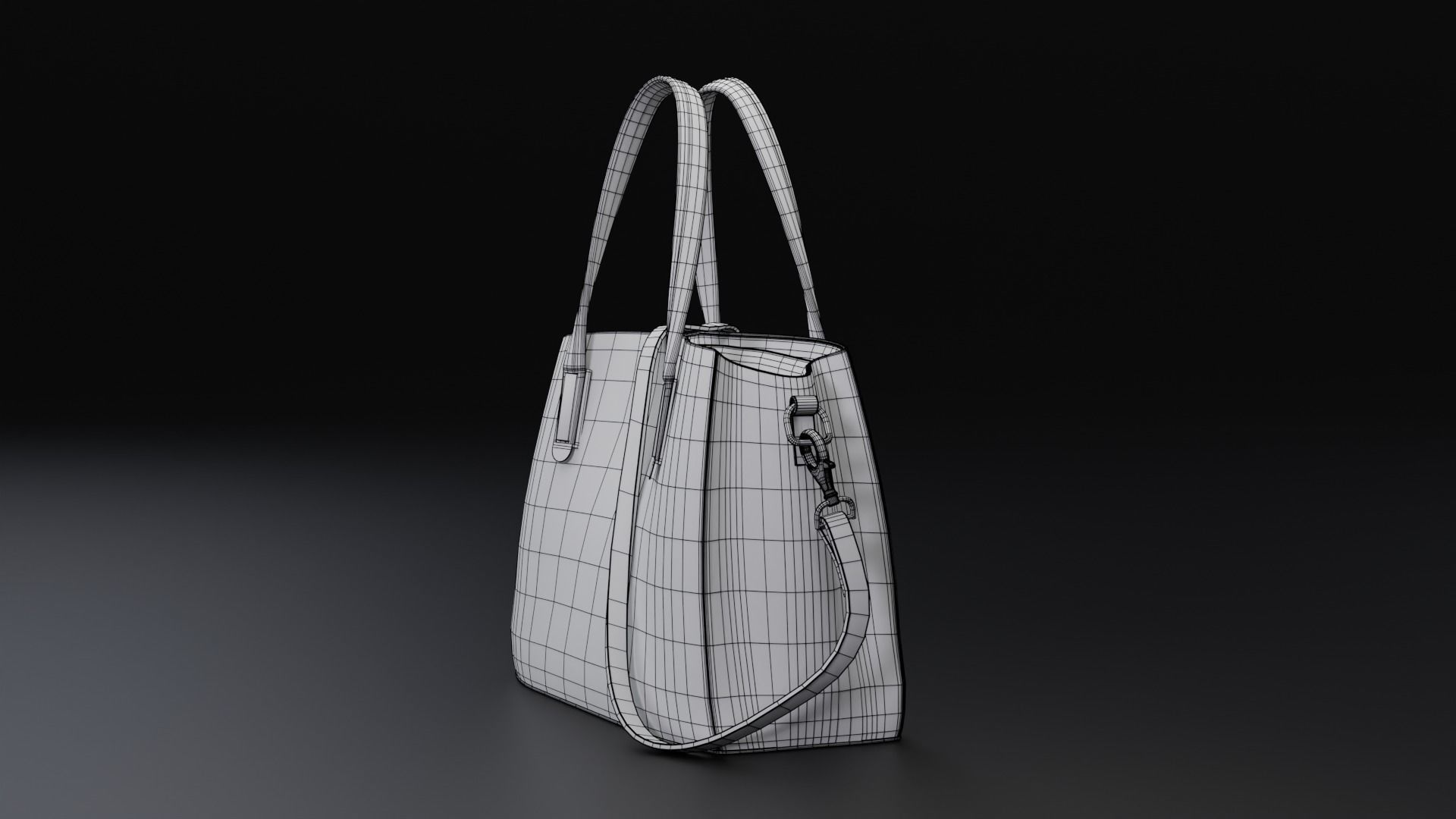Ladies handbag - Low Poly  Low-poly 3D model_5