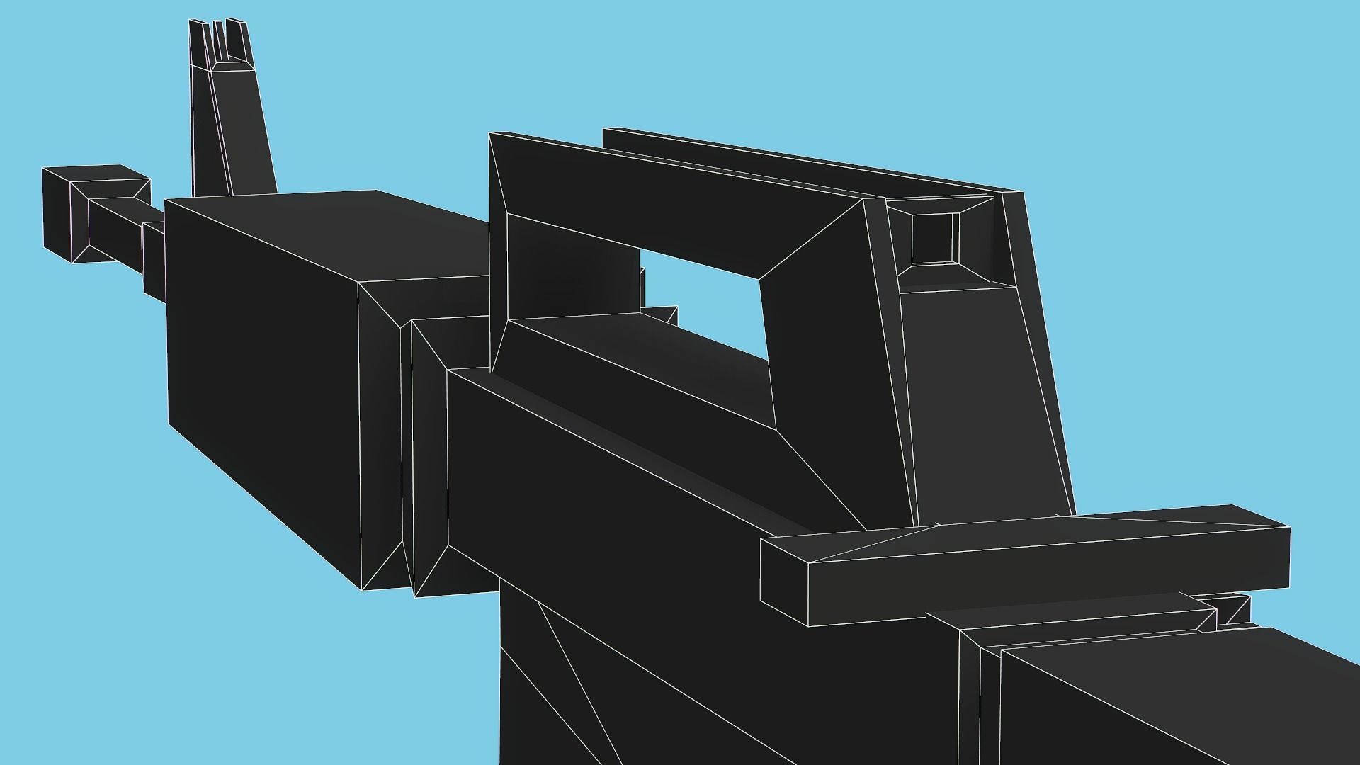 Blocky Stylized M4A1 Assault Rifle - Low Poly Game Ready Low-poly 3D model_15