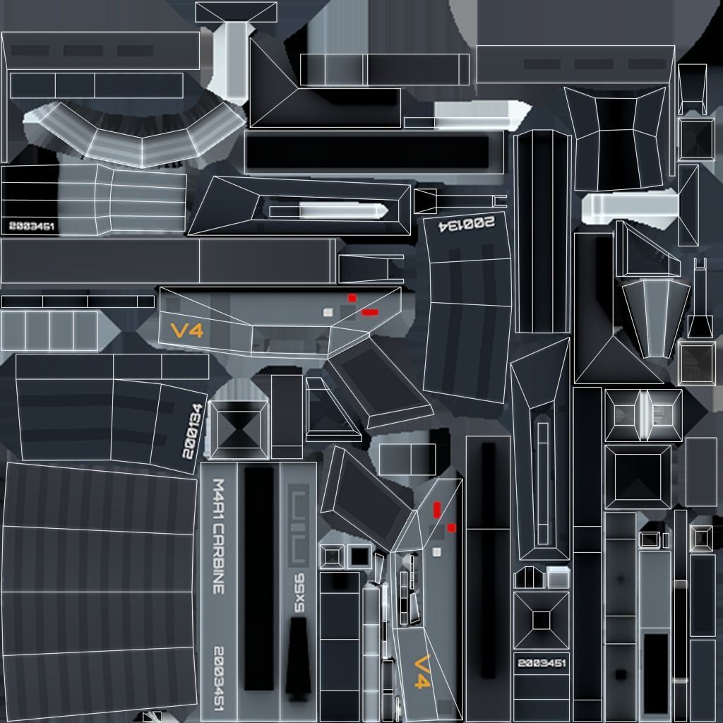Blocky Stylized M4A1 Assault Rifle - Low Poly Game Ready Low-poly 3D model_16