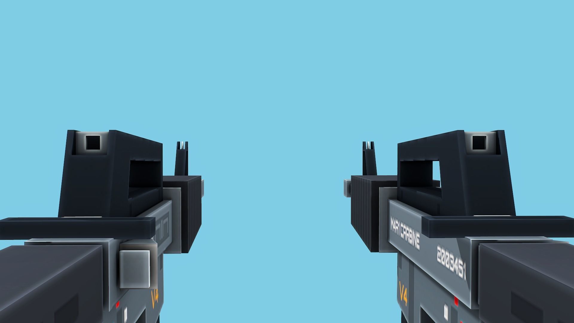 Blocky Stylized M4A1 Assault Rifle - Low Poly Game Ready Low-poly 3D model_8