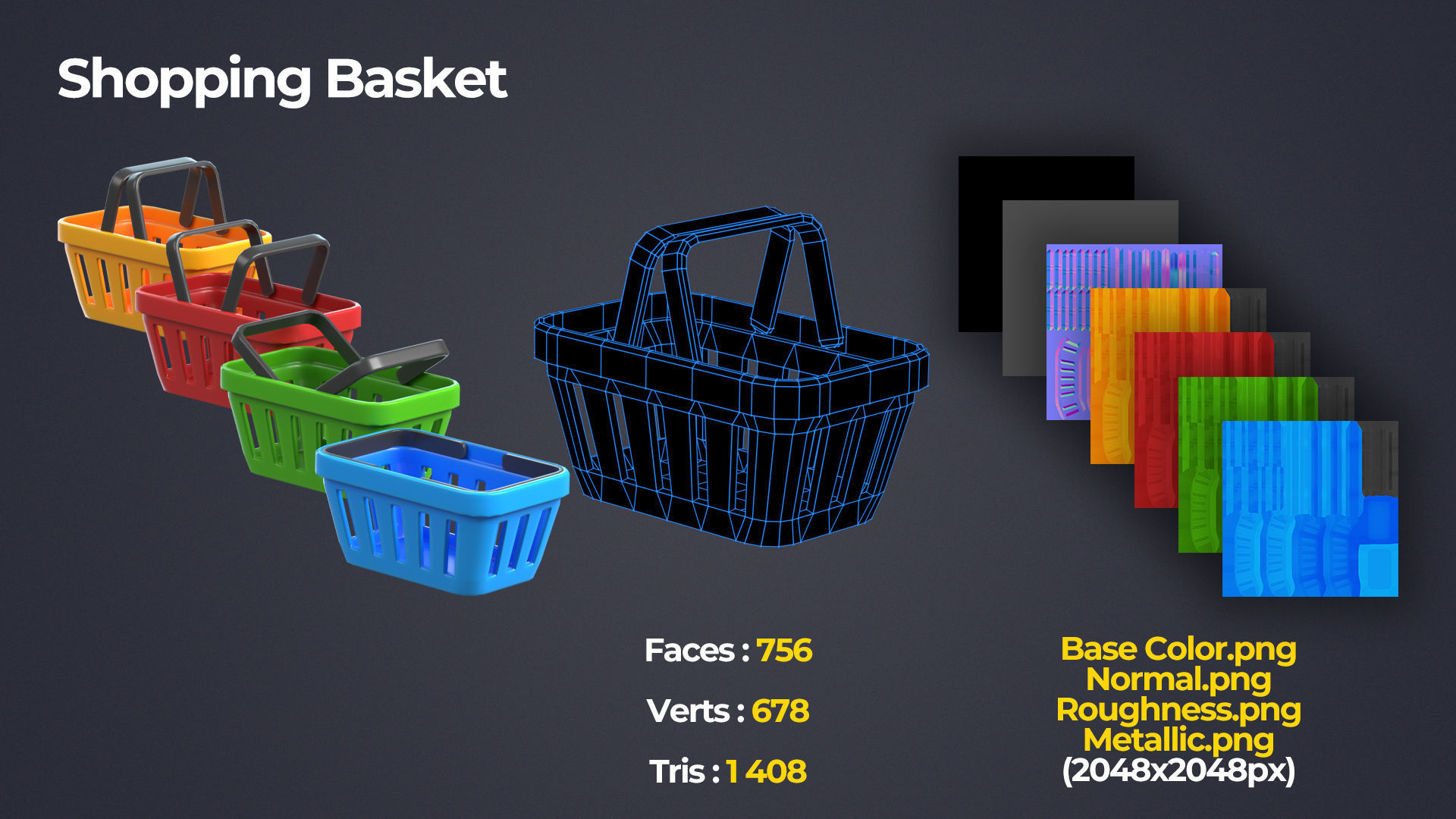 Shopping Pack Low-poly 3D model_6
