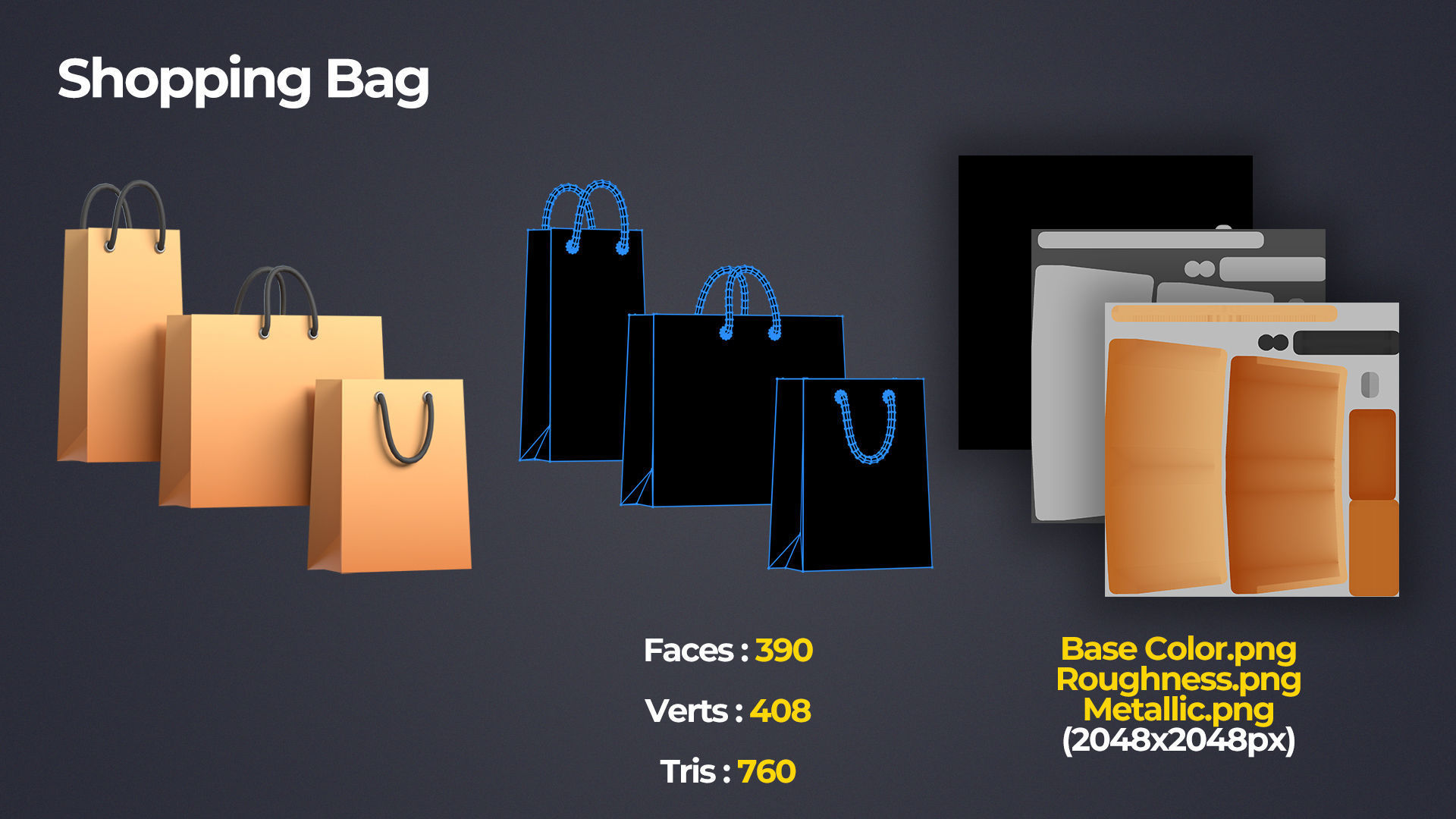 Shopping Pack Low-poly 3D model_5