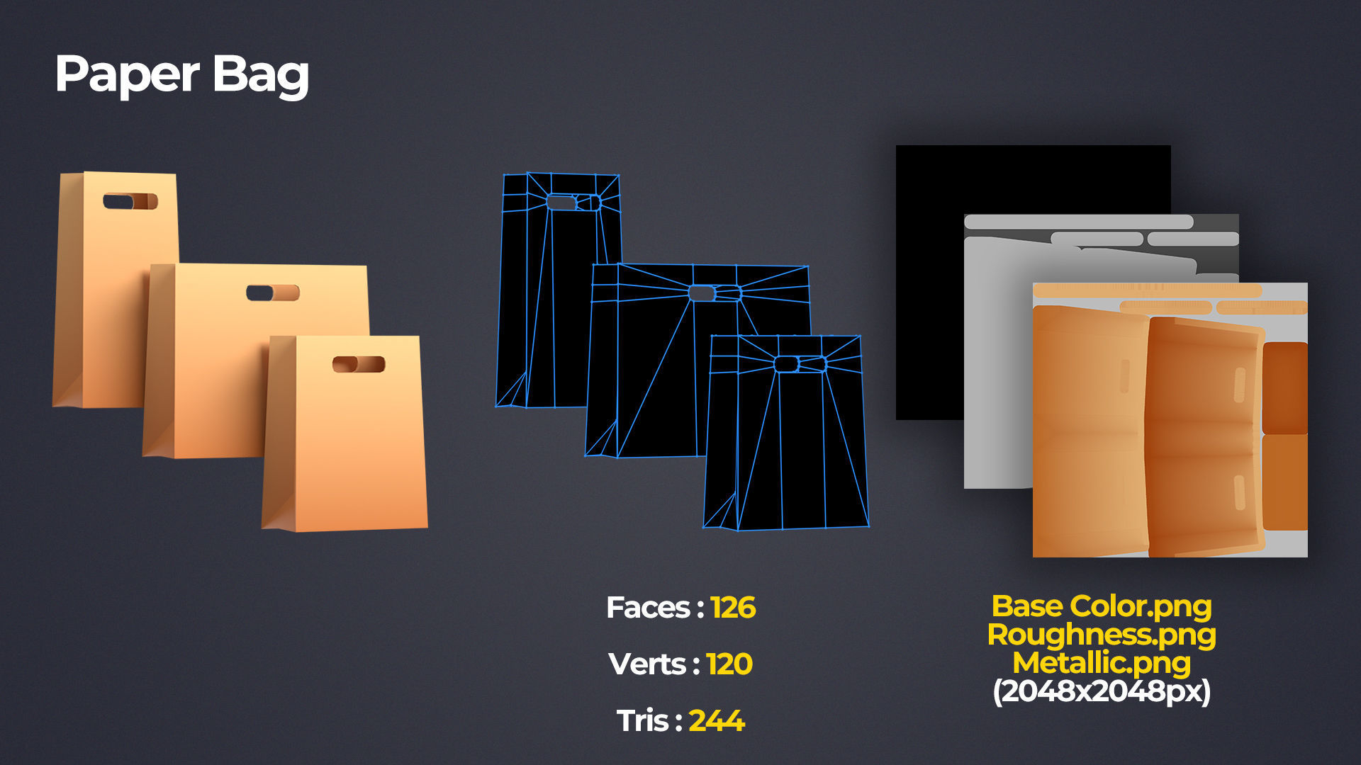 Shopping Pack Low-poly 3D model_4
