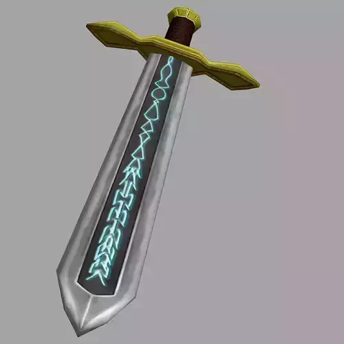Fantasy Broadsword Free low-poly 3D model