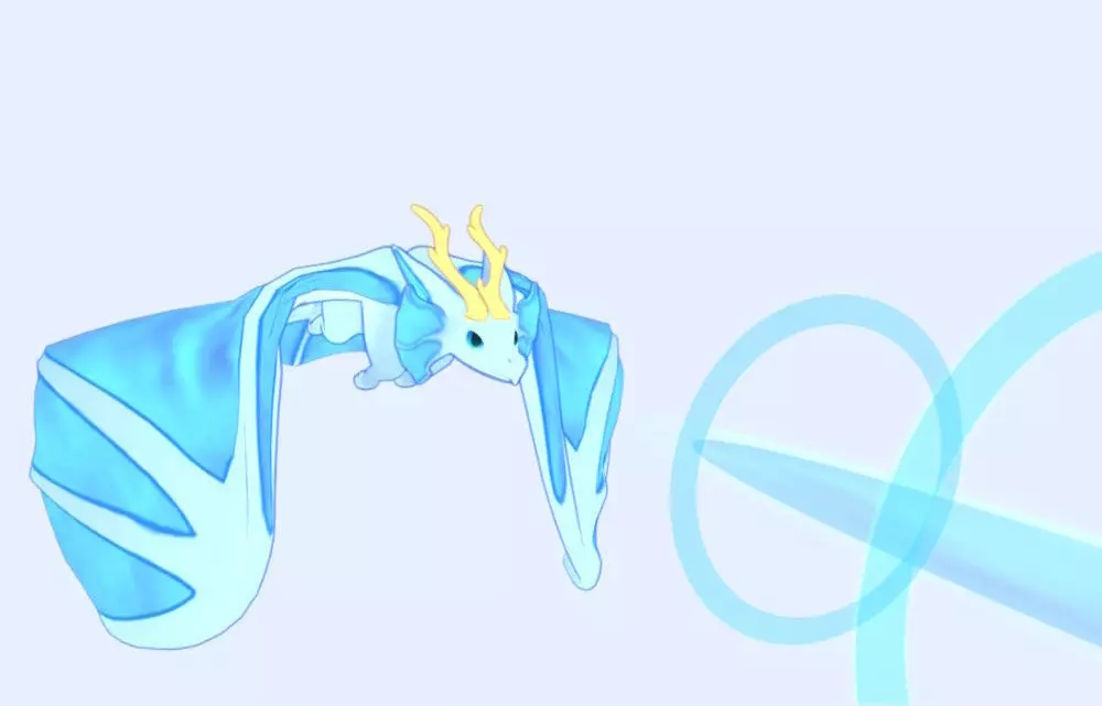 A Dragon With A Toon Cell Shaded Style 3D model