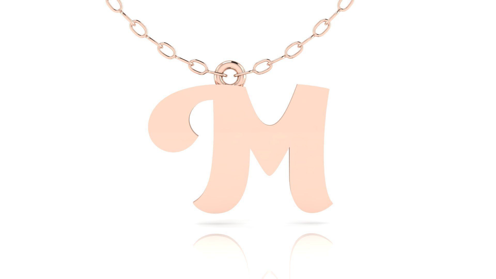 Alphabet Pendant M 3D print model_4