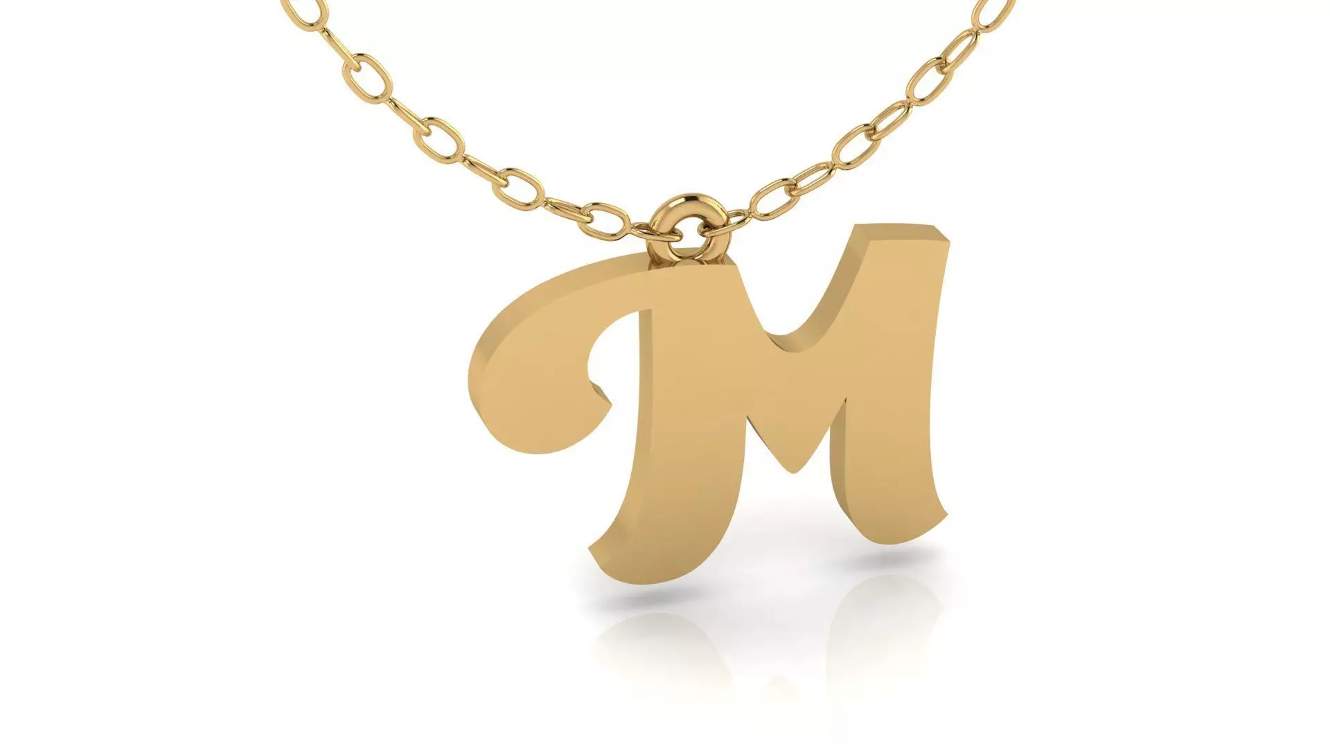 Alphabet Pendant M 3D print model_0