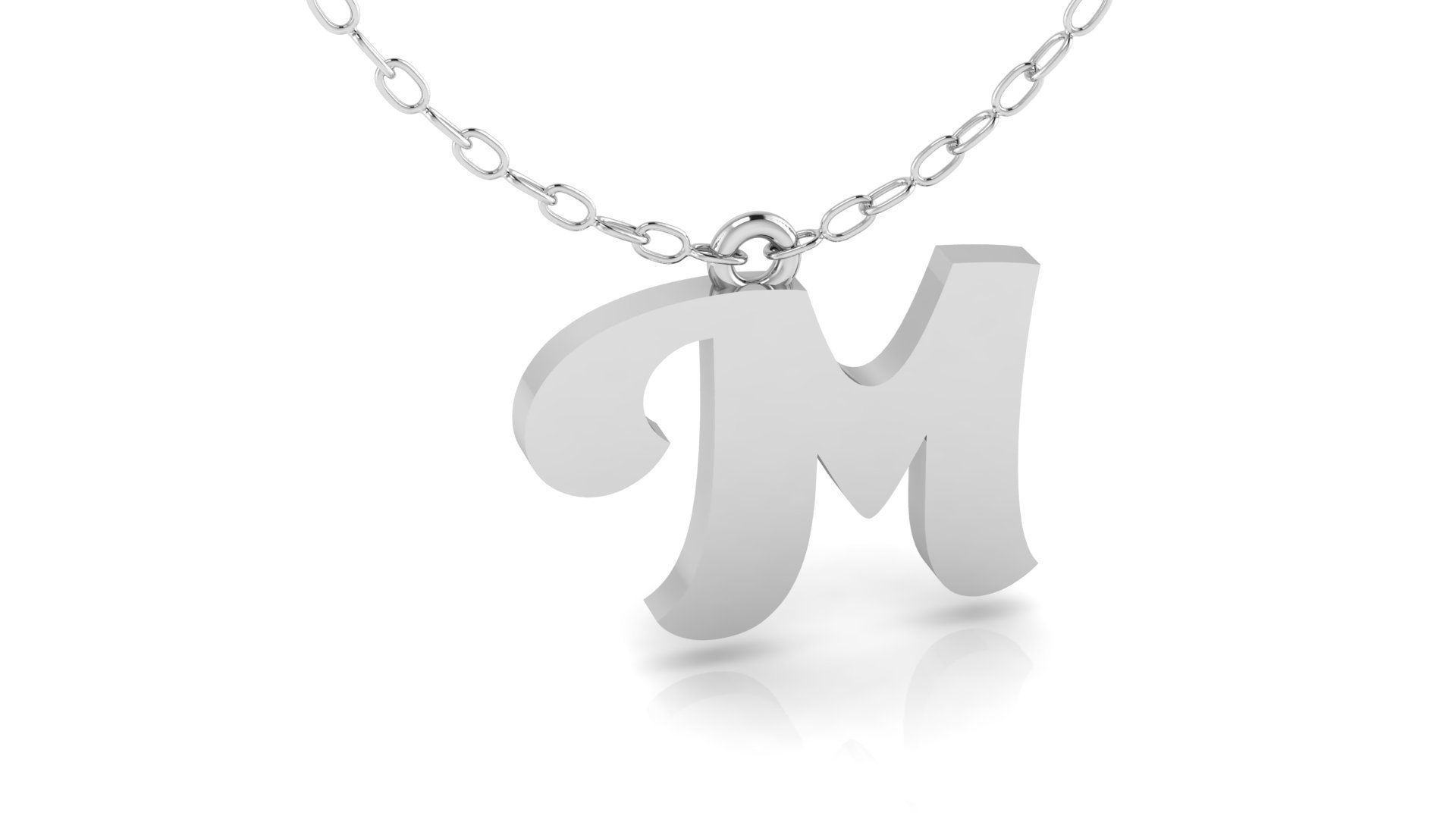 Alphabet Pendant M 3D print model_8