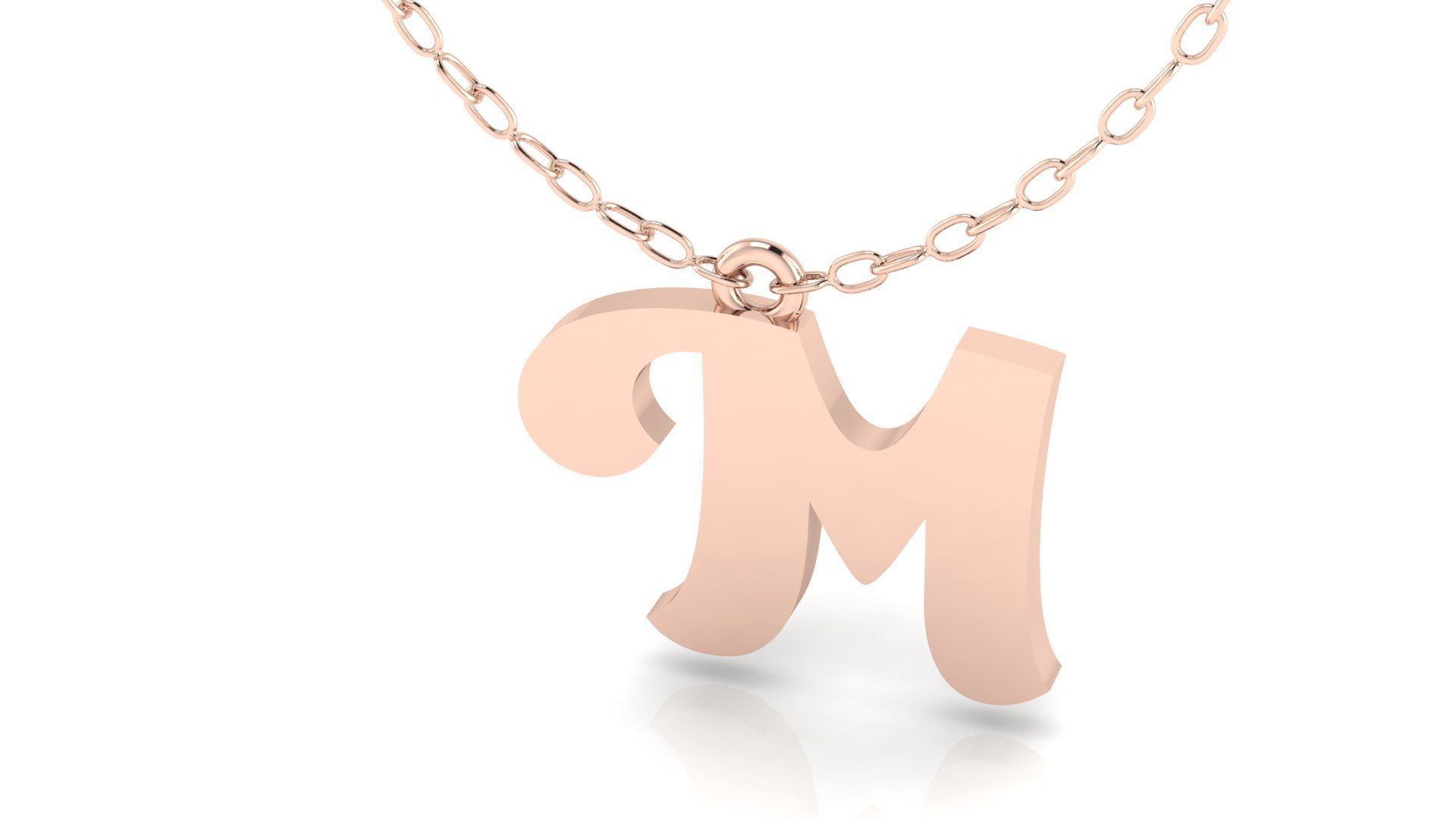 Alphabet Pendant M 3D print model_6