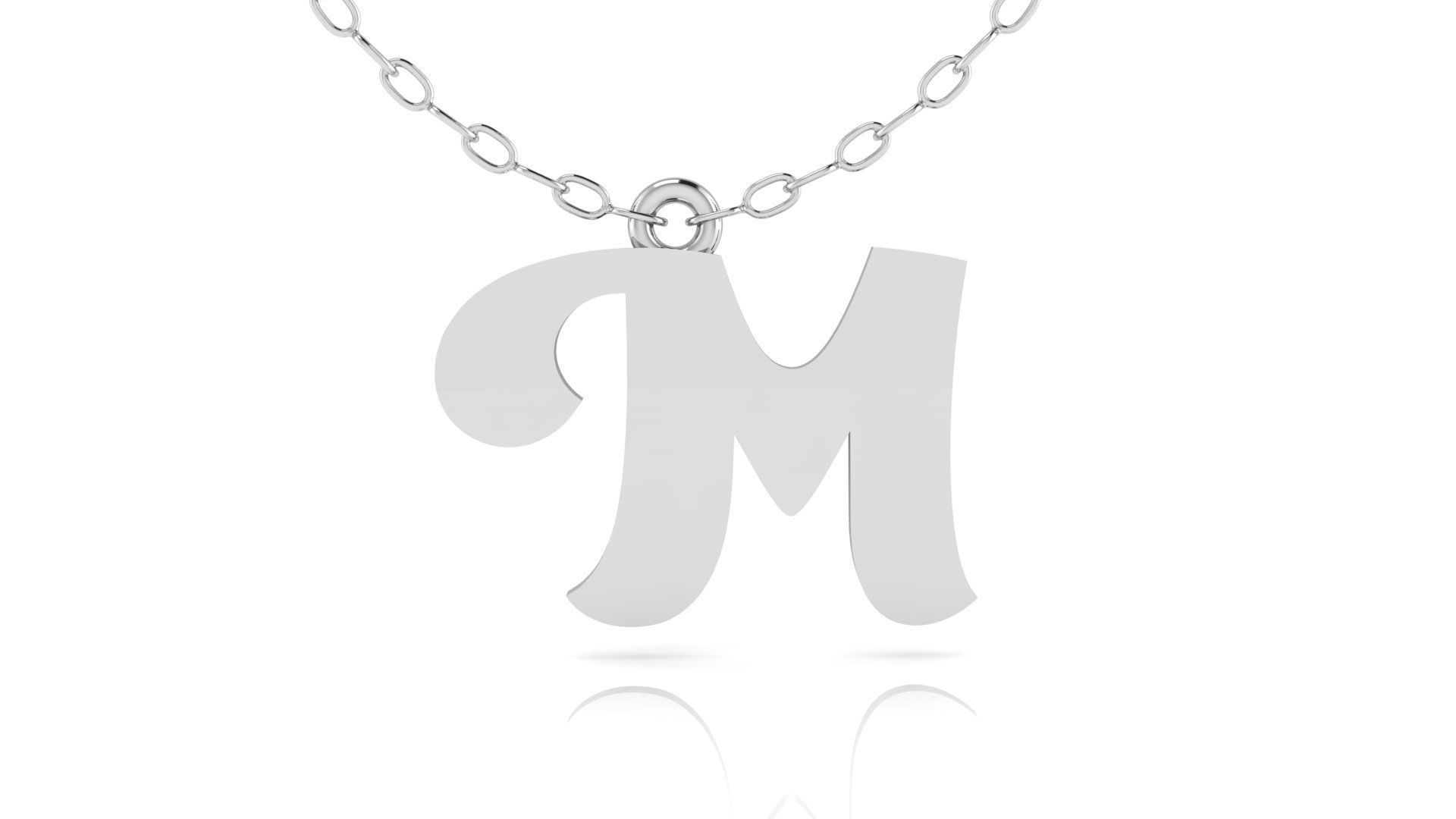 Alphabet Pendant M 3D print model_7
