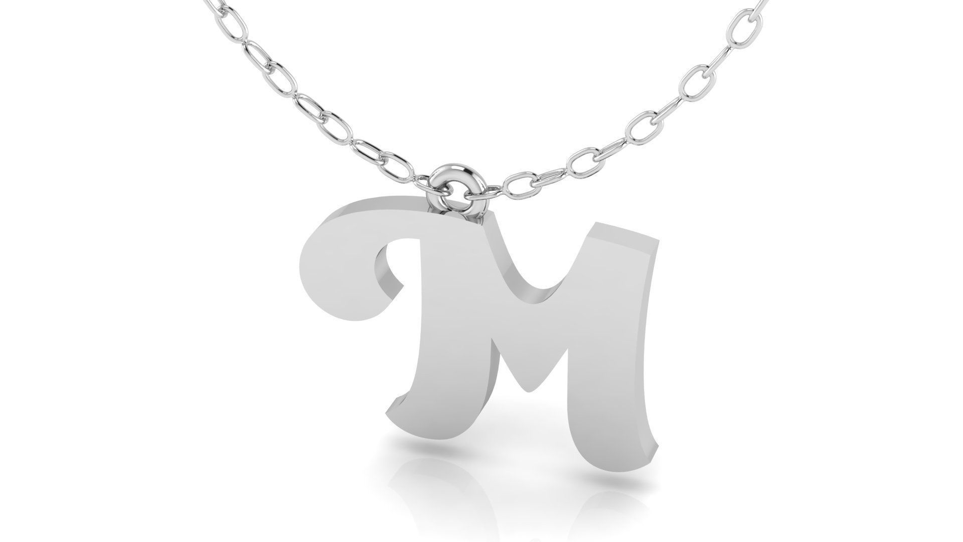 Alphabet Pendant M 3D print model_2