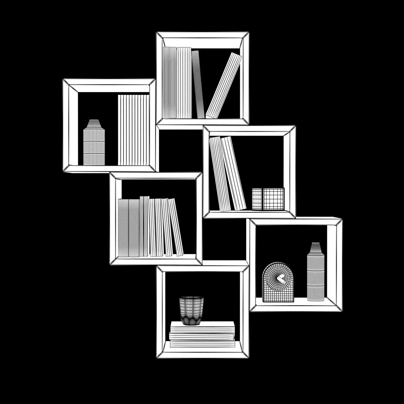 Wall Bookcase 3D model_3