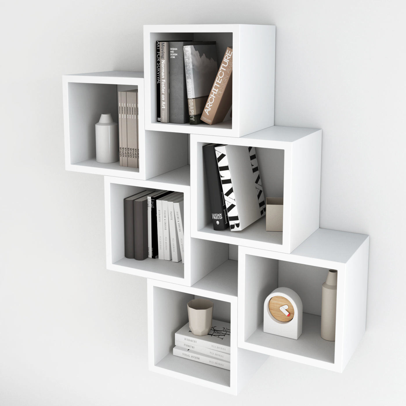 Wall Bookcase 3D model_1