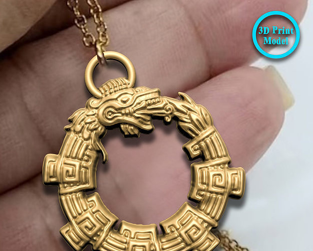 Ancient Griffin Snake dragon  Pendant 3D print model