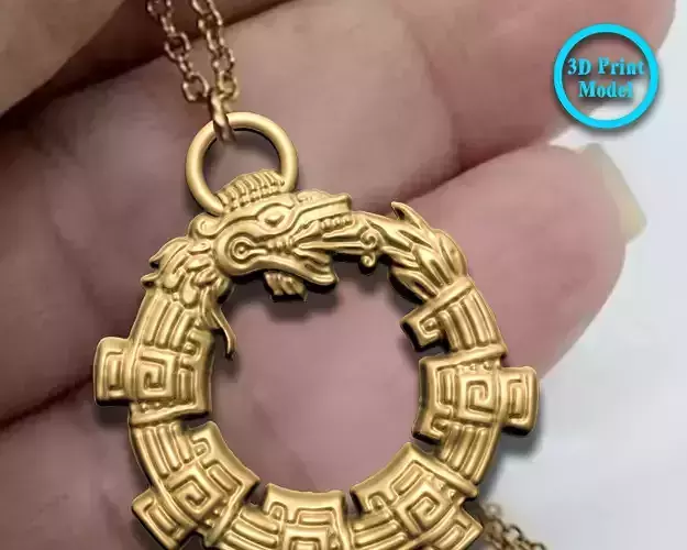 Ancient Griffin Snake dragon  Pendant