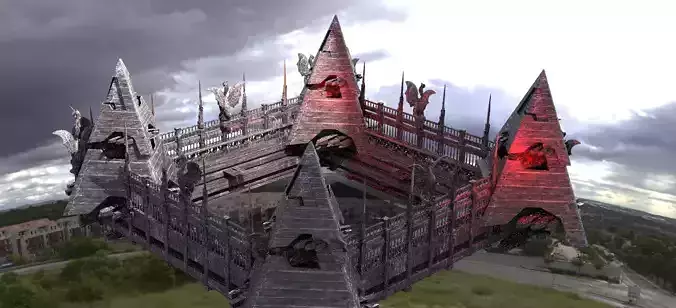 Mordor Fort Arena walls inspired 1 3D model