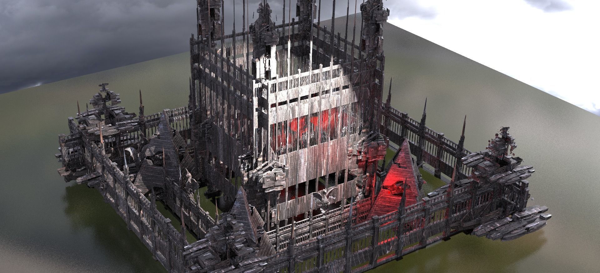 Mordor Fort Arena walls inspired Tower 1 3D model_1