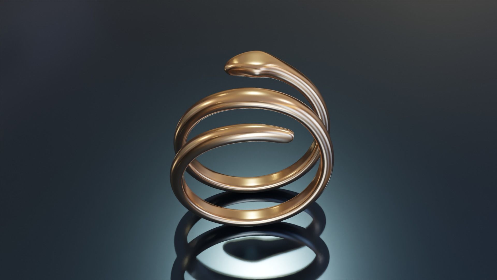 Snake Ring 3D print model_2