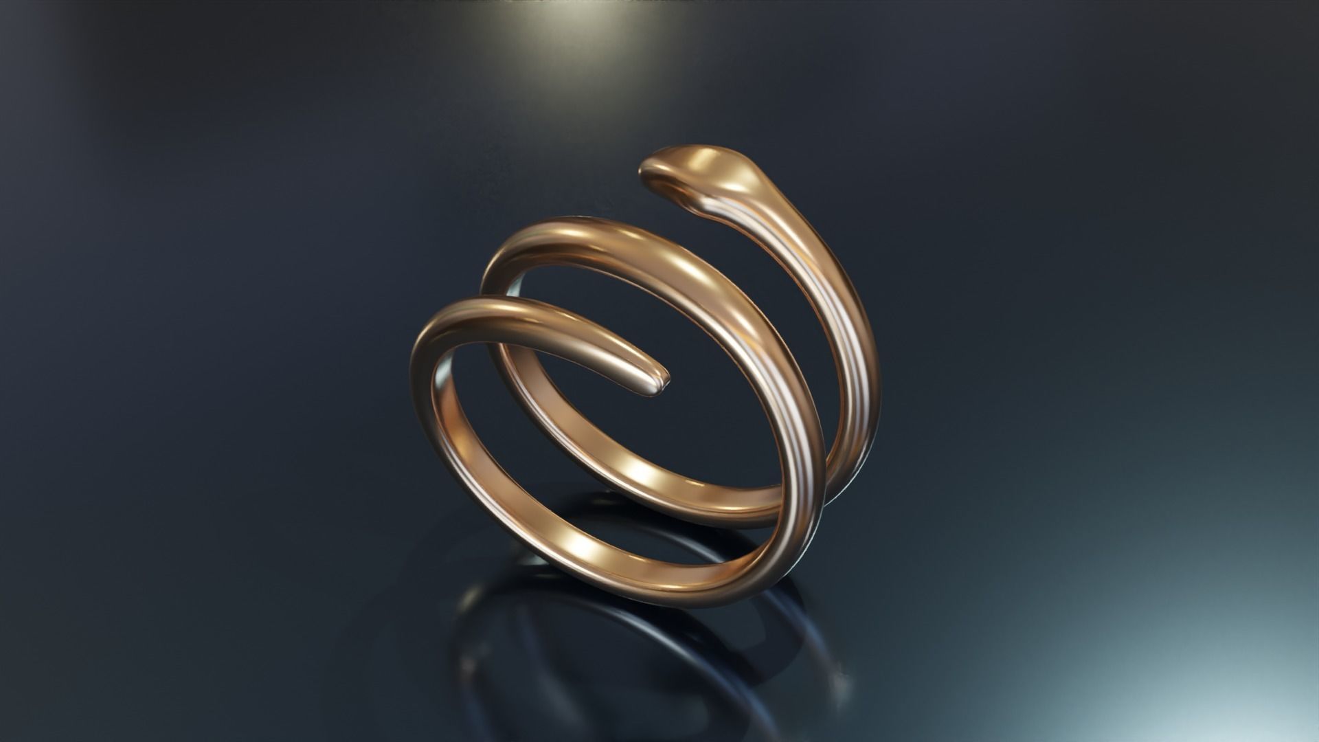 Snake Ring 3D print model_3